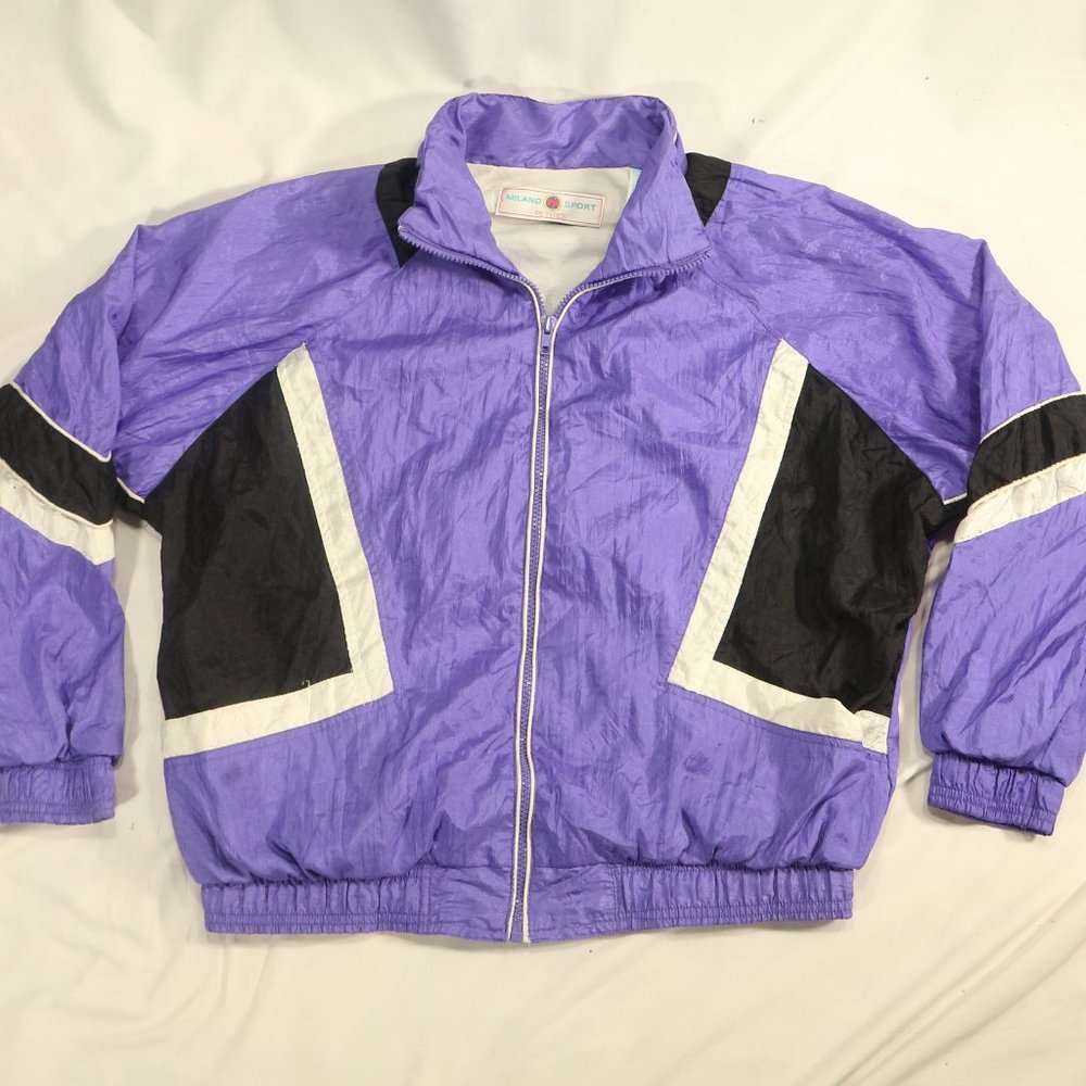 MILANO SPORT Petites Lavender Full Zip Track Jacket Sz Petite Medium